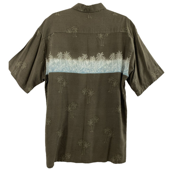Campia Moda Shirt Mens Large Hawaiian Palm Trees Short Sleeve Button Down Rayon - Picture 4 of 13